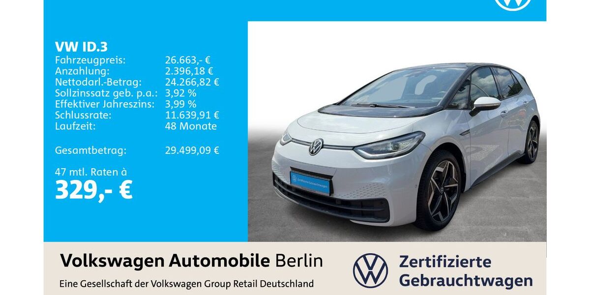 VW ID.3 12.610 km 26.223 &euro; Berlin 12681